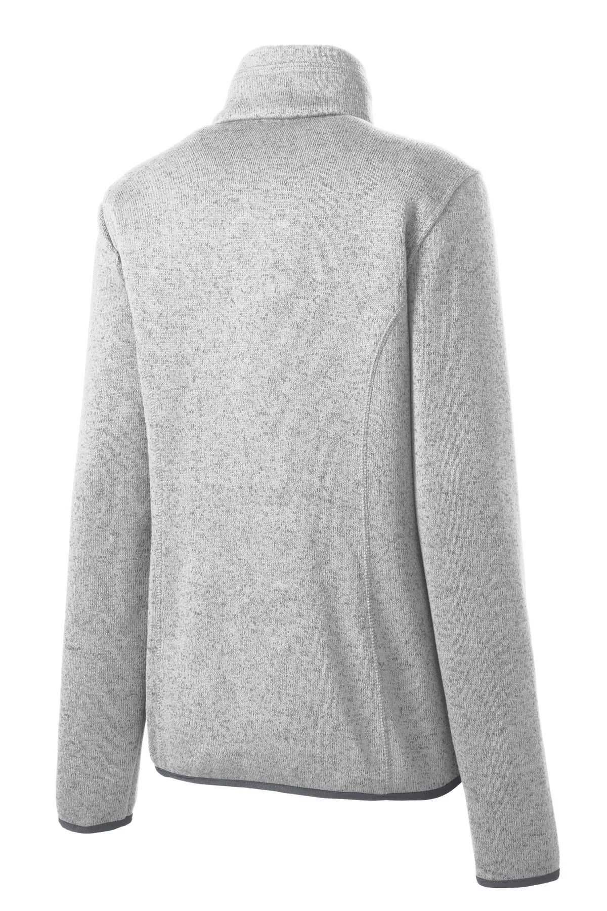Port Authority Women's Sweater Fleece Jacket. L232 Grey Heather