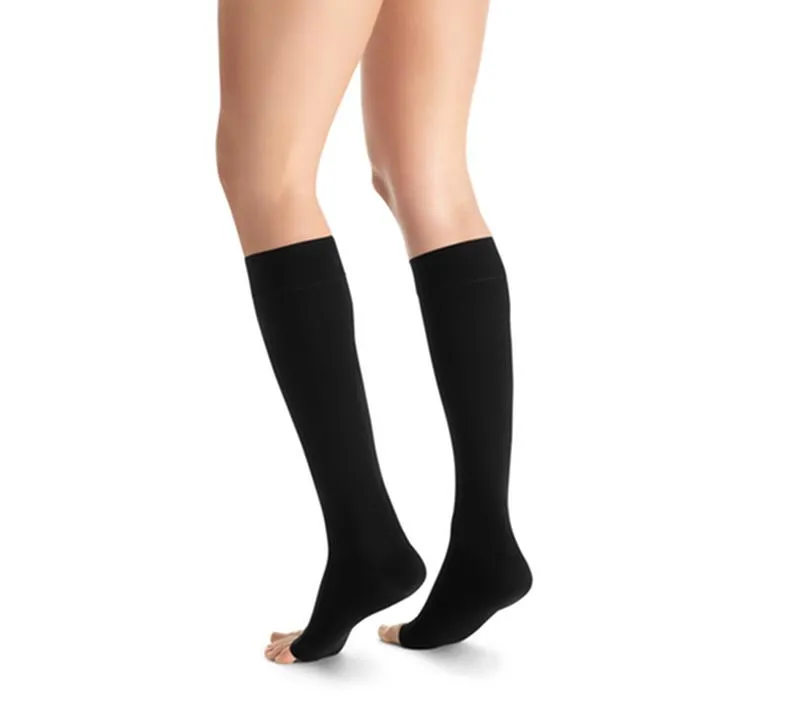 PR/1 JOBST OPAQUE WOMEN, KNEE HIGH, 30-40MMHG, XL, CLASSIC BLACK, OPEN TOE