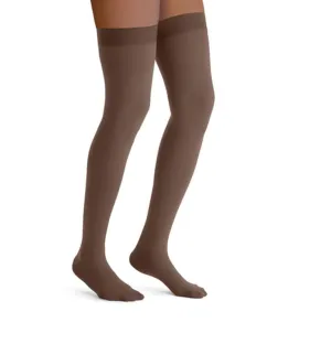 PR/1 JOBST OPAQUE WOMEN, THIGH HIGH W/SIL DOT BAND, 20-30MMHG, MD, ESPRESSO, CLOSED TOE