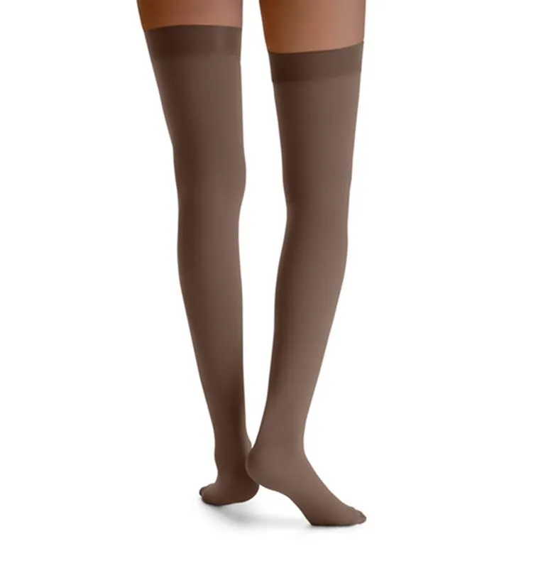 PR/1 JOBST OPAQUE WOMEN, THIGH HIGH W/SIL DOT BAND, 20-30MMHG, SM, ESPRESSO, CLOSED TOE