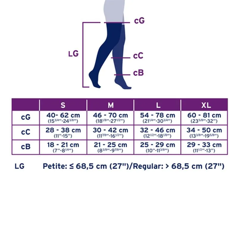 PR/1 JOBST OPAQUE WOMEN, THIGH HIGH W/SIL DOT BAND, 20-30MMHG, SM, ESPRESSO, CLOSED TOE