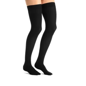 PR/1 JOBST OPAQUE WOMEN, THIGH HIGH W/SIL DOT BAND, 20-30MMHG, XL, CLASSIC BLACK, CLOSED TOE