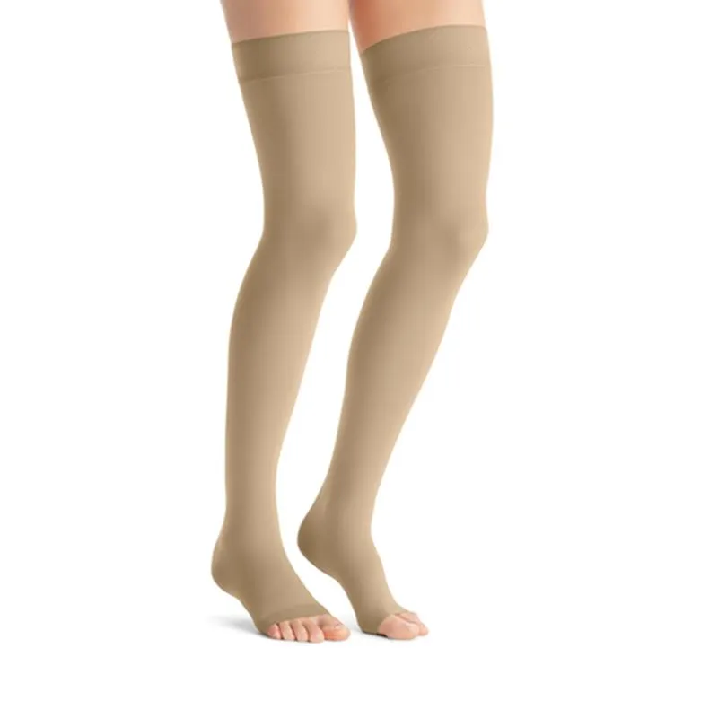 PR/1 JOBST OPAQUE WOMEN, THIGH HIGH W/SIL DOT BAND, 30-40MMHG, SM, NATURAL, OPEN TOE