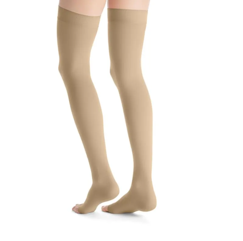 PR/1 JOBST OPAQUE WOMEN, THIGH HIGH W/SIL DOT BAND, 30-40MMHG, SM, NATURAL, OPEN TOE