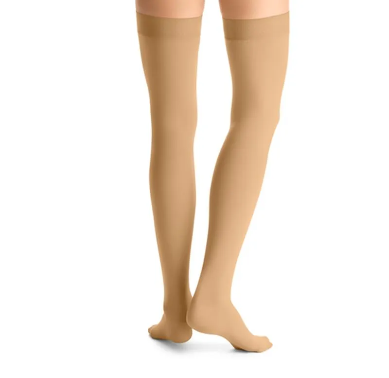 PR/1 JOBST OPAQUE WOMEN, THIGH HIGH W/SIL DOT BAND, 30-40MMHG, XL, HONEY, CLOSED TOE