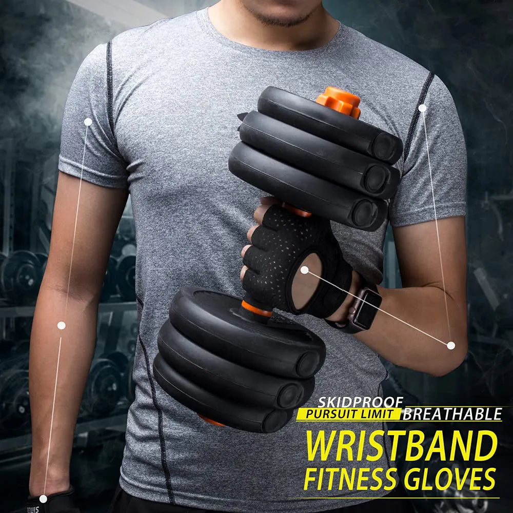 Premium Half Finger Gloves for Gym & Cycling - Anti-Slip Gel Pad Workout Gloves for Men & Women, Fingerless Fitness Gloves, Bicycle Accessories