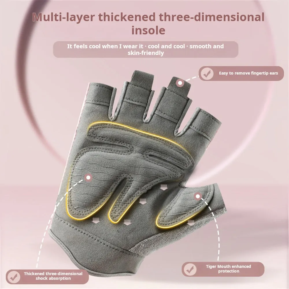 Premium Half Finger Gloves for Gym & Cycling - Anti-Slip Gel Pad Workout Gloves for Men & Women, Fingerless Fitness Gloves, Bicycle Accessories