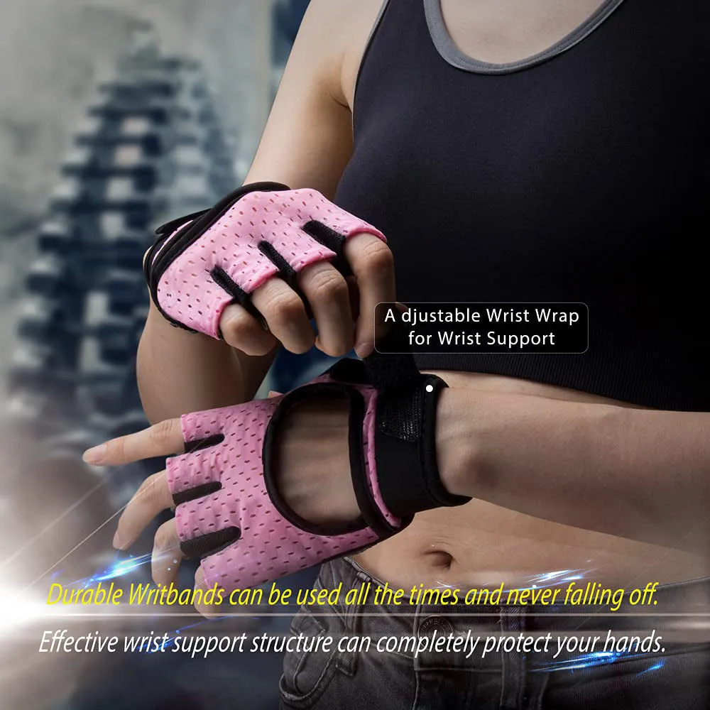 Premium Half Finger Gloves for Gym & Cycling - Anti-Slip Gel Pad Workout Gloves for Men & Women, Fingerless Fitness Gloves, Bicycle Accessories
