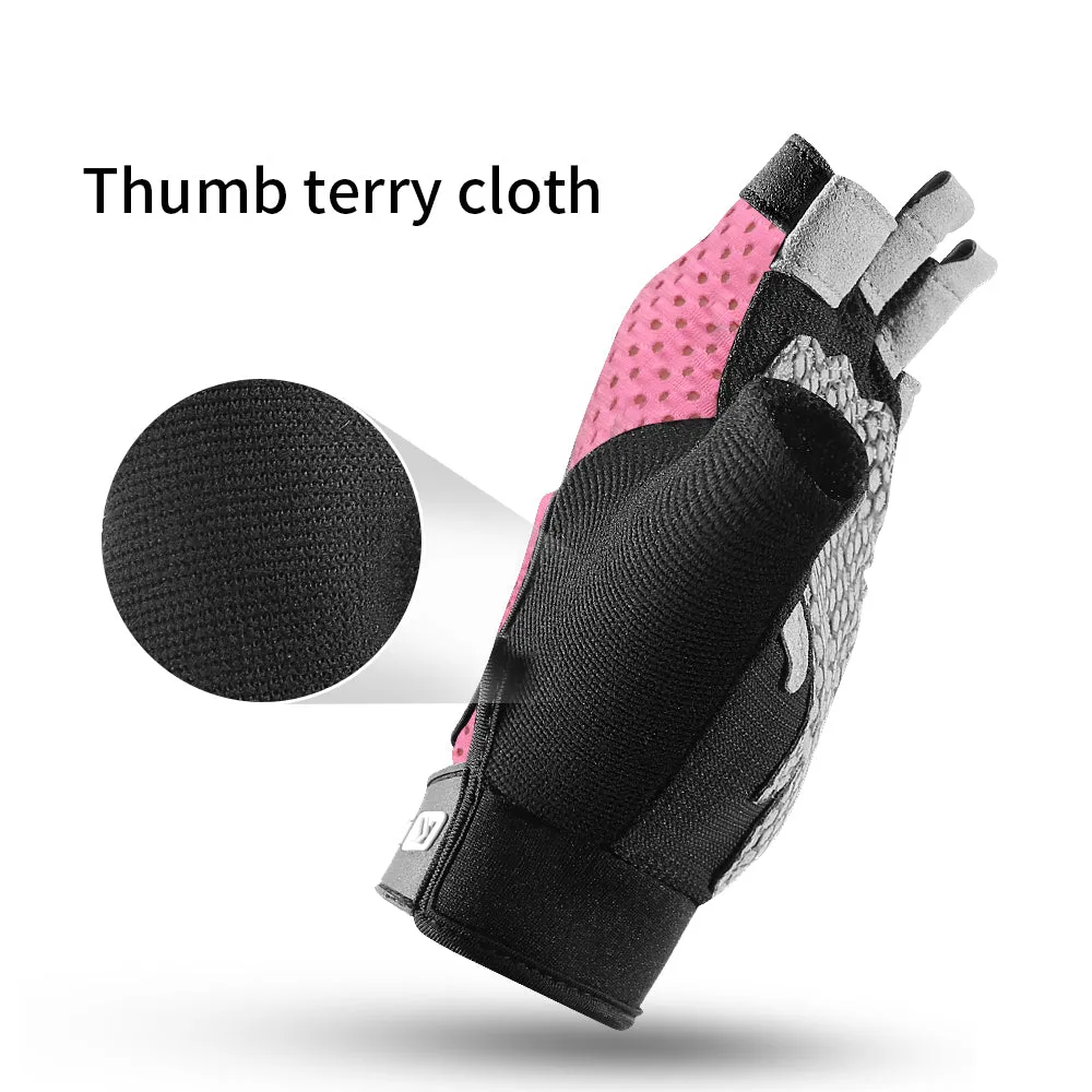 Premium Half Finger Gloves for Gym & Cycling - Anti-Slip Gel Pad Workout Gloves for Men & Women, Fingerless Fitness Gloves, Bicycle Accessories