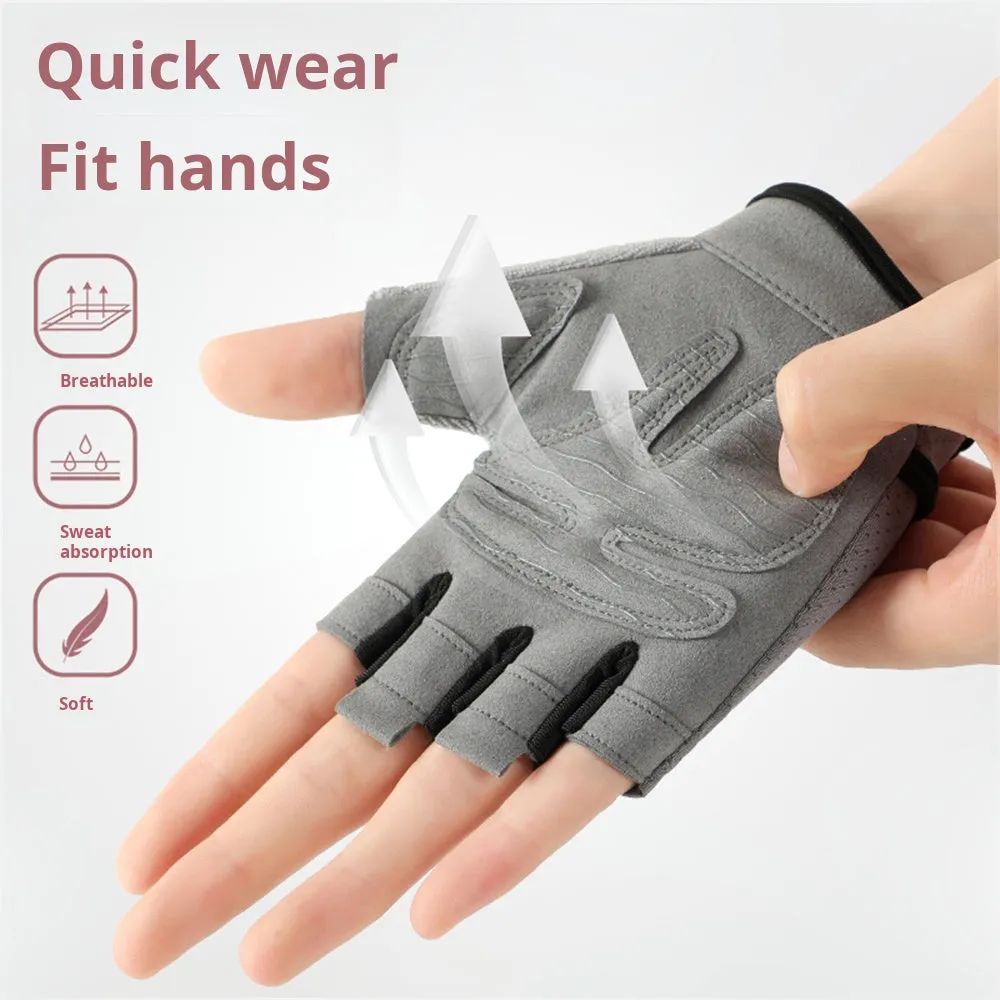 Premium Half Finger Gloves for Gym & Cycling - Anti-Slip Gel Pad Workout Gloves for Men & Women, Fingerless Fitness Gloves, Bicycle Accessories