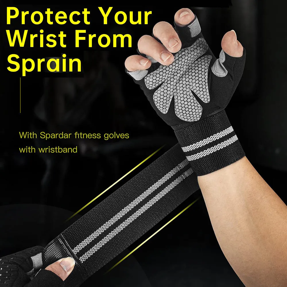 Premium Half Finger Gloves for Gym & Cycling - Anti-Slip Gel Pad Workout Gloves for Men & Women, Fingerless Fitness Gloves, Bicycle Accessories