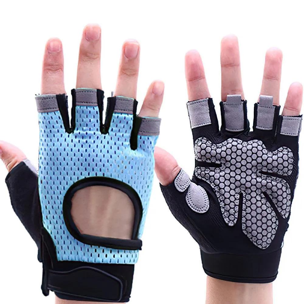 Premium Half Finger Gloves for Gym & Cycling - Anti-Slip Gel Pad Workout Gloves for Men & Women, Fingerless Fitness Gloves, Bicycle Accessories