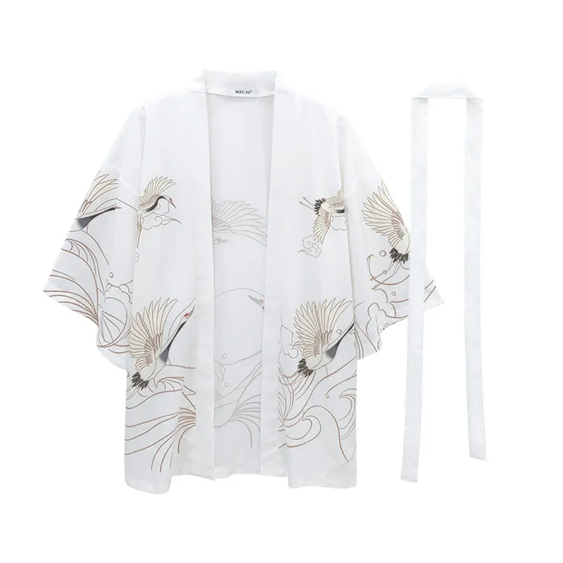 "BLACK/WHITE CRANE" CARDIGAN N041903