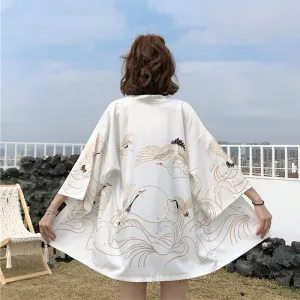 "BLACK/WHITE CRANE" CARDIGAN N041903