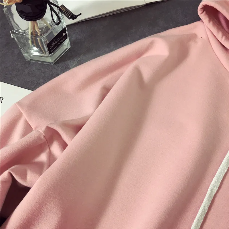 "FIND HAPPINESS" SOLID COLOR HOODIES K072404