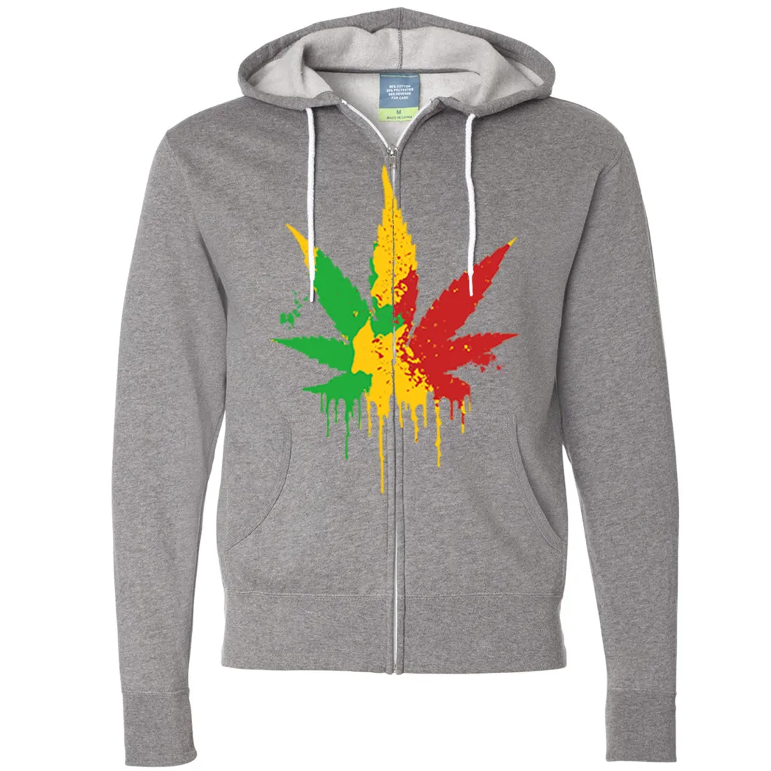 Rasta Pot Leaf Zip-Up Hoodie