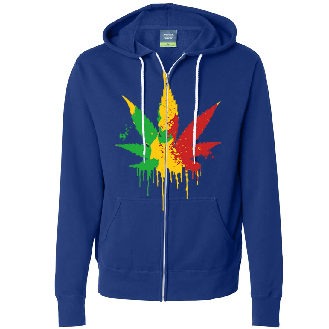 Rasta Pot Leaf Zip-Up Hoodie