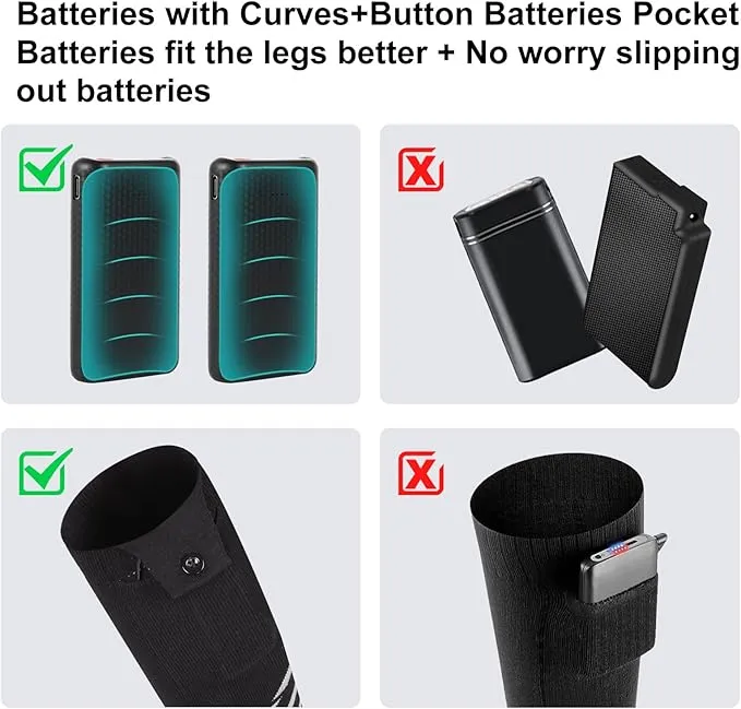Rechargeable Heated Socks for Women and Men, Electrical Heating Socks with 4500mAh Battery 3 Adjustable Temperature for Outdoor Riding Camping Hiking Motorcycle Skiing