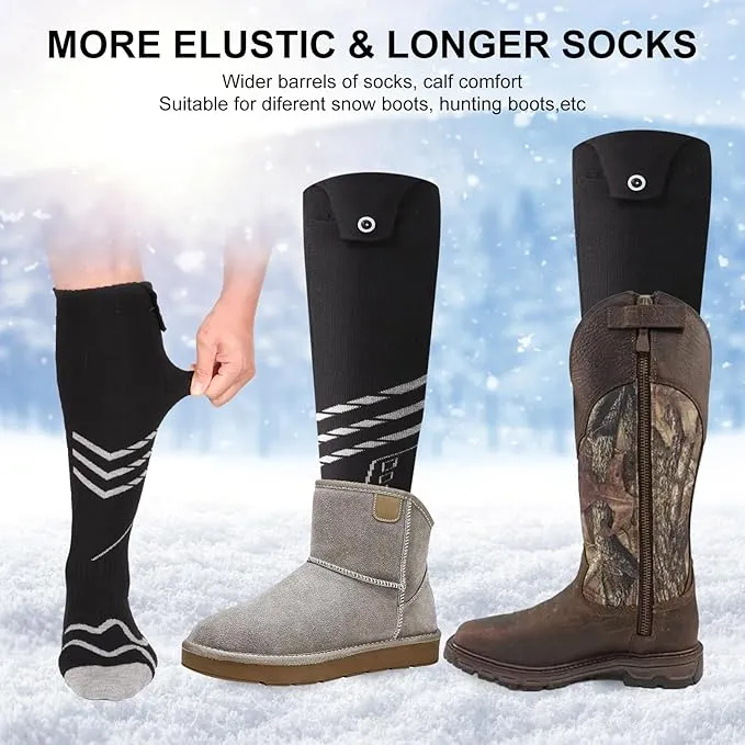 Rechargeable Heated Socks for Women and Men, Electrical Heating Socks with 4500mAh Battery 3 Adjustable Temperature for Outdoor Riding Camping Hiking Motorcycle Skiing