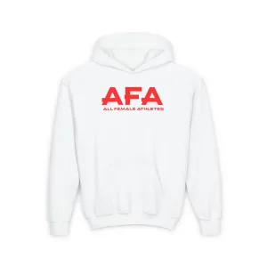Red All Female Athletes Youth Heavy Blend Hooded Sweatshirt