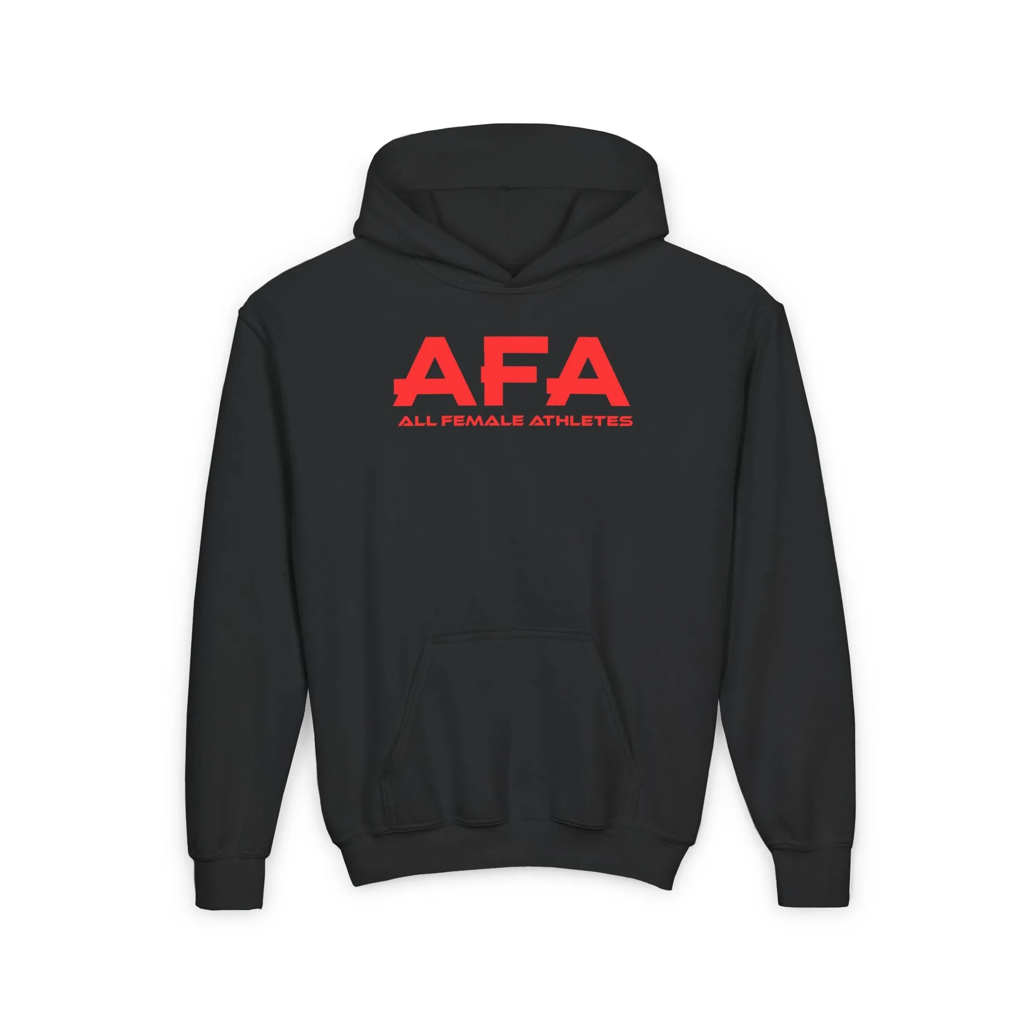 Red All Female Athletes Youth Heavy Blend Hooded Sweatshirt