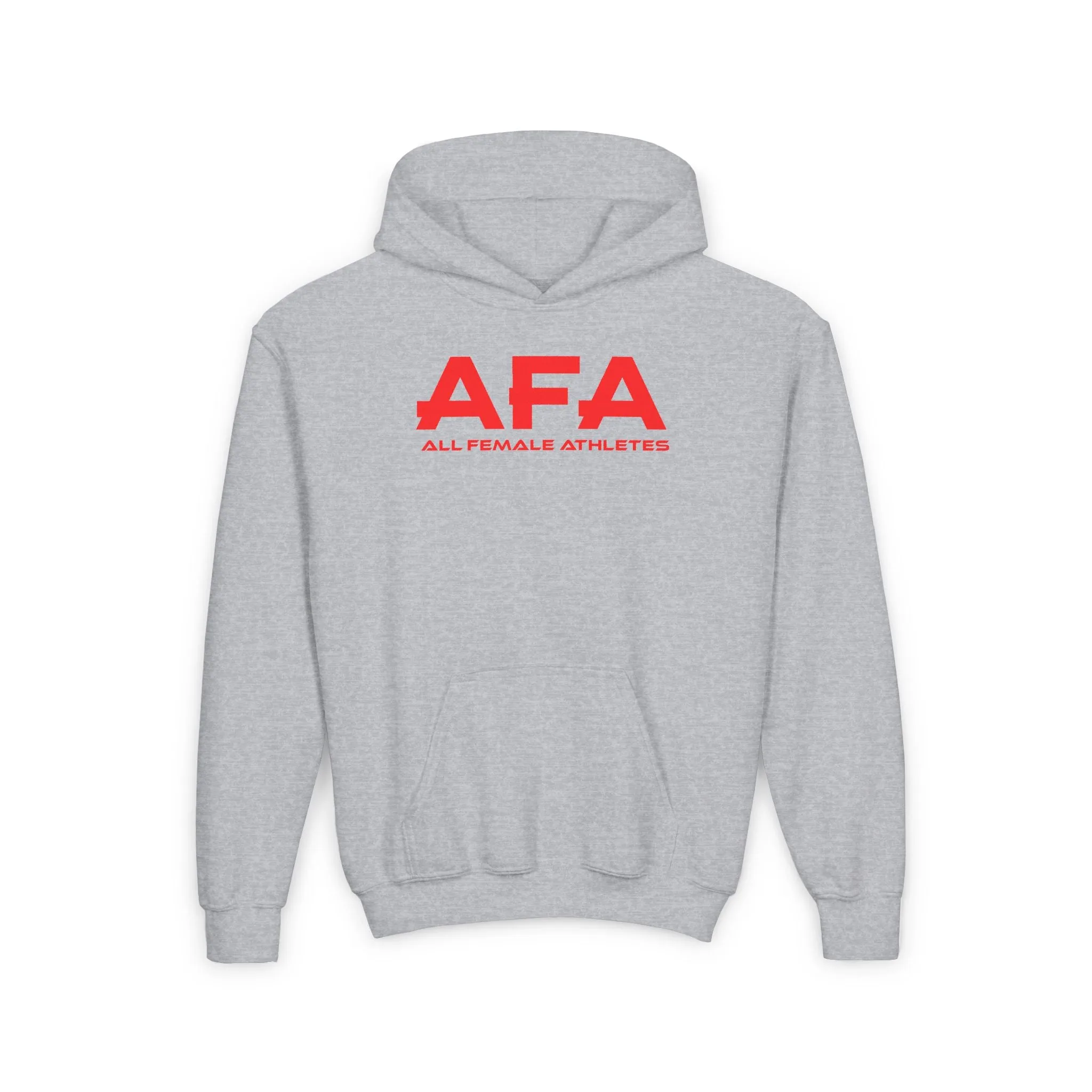 Red All Female Athletes Youth Heavy Blend Hooded Sweatshirt