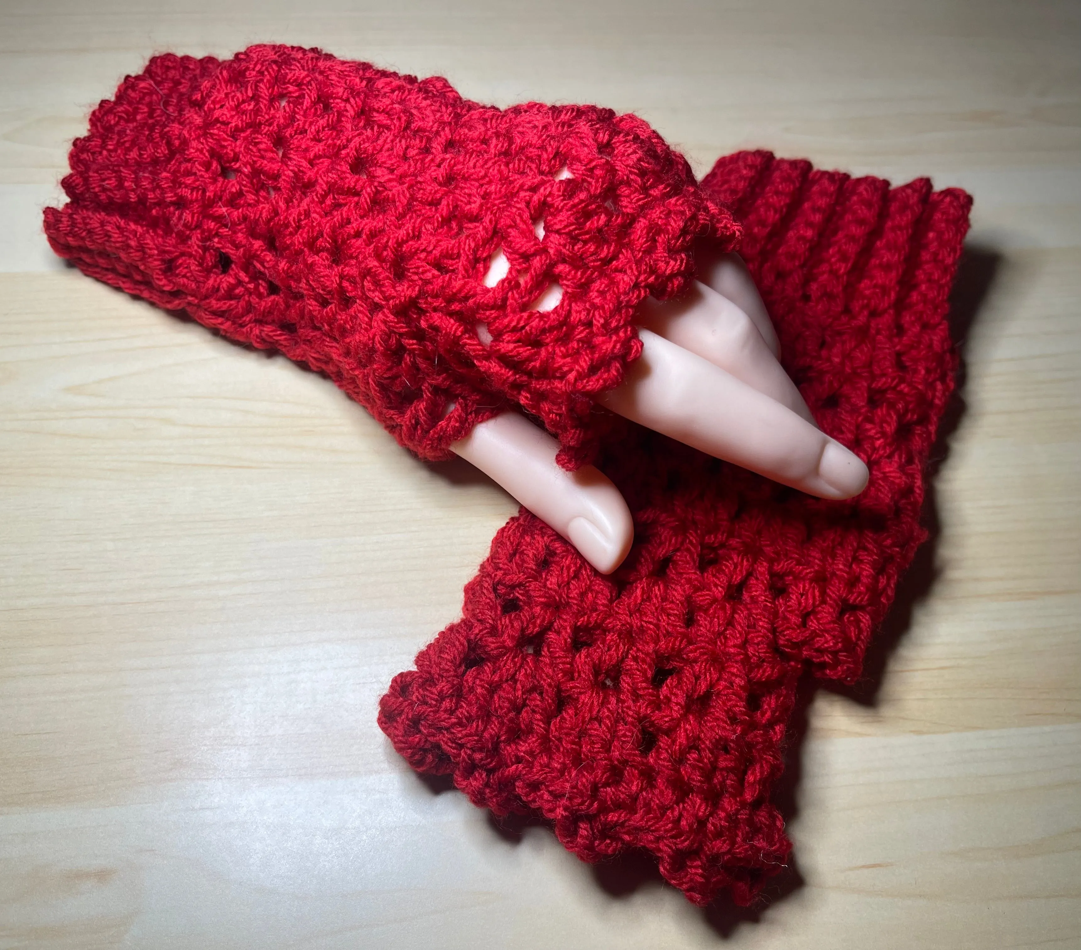 Red Fingerless Gloves