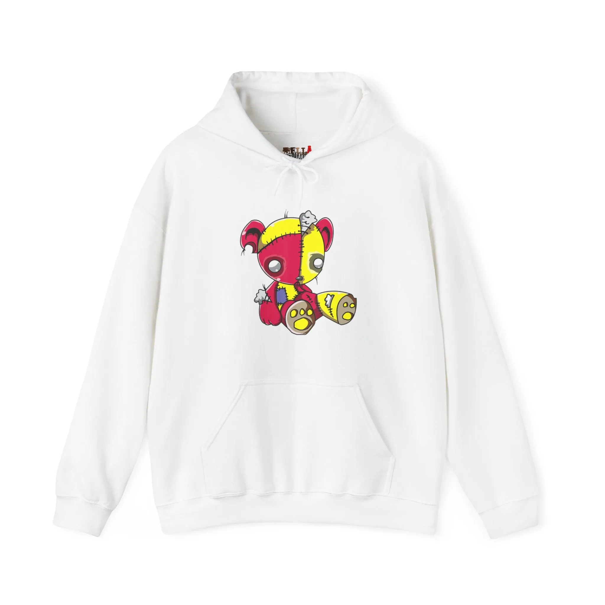 Red Yellow Patches Teddy Bear Hoodie