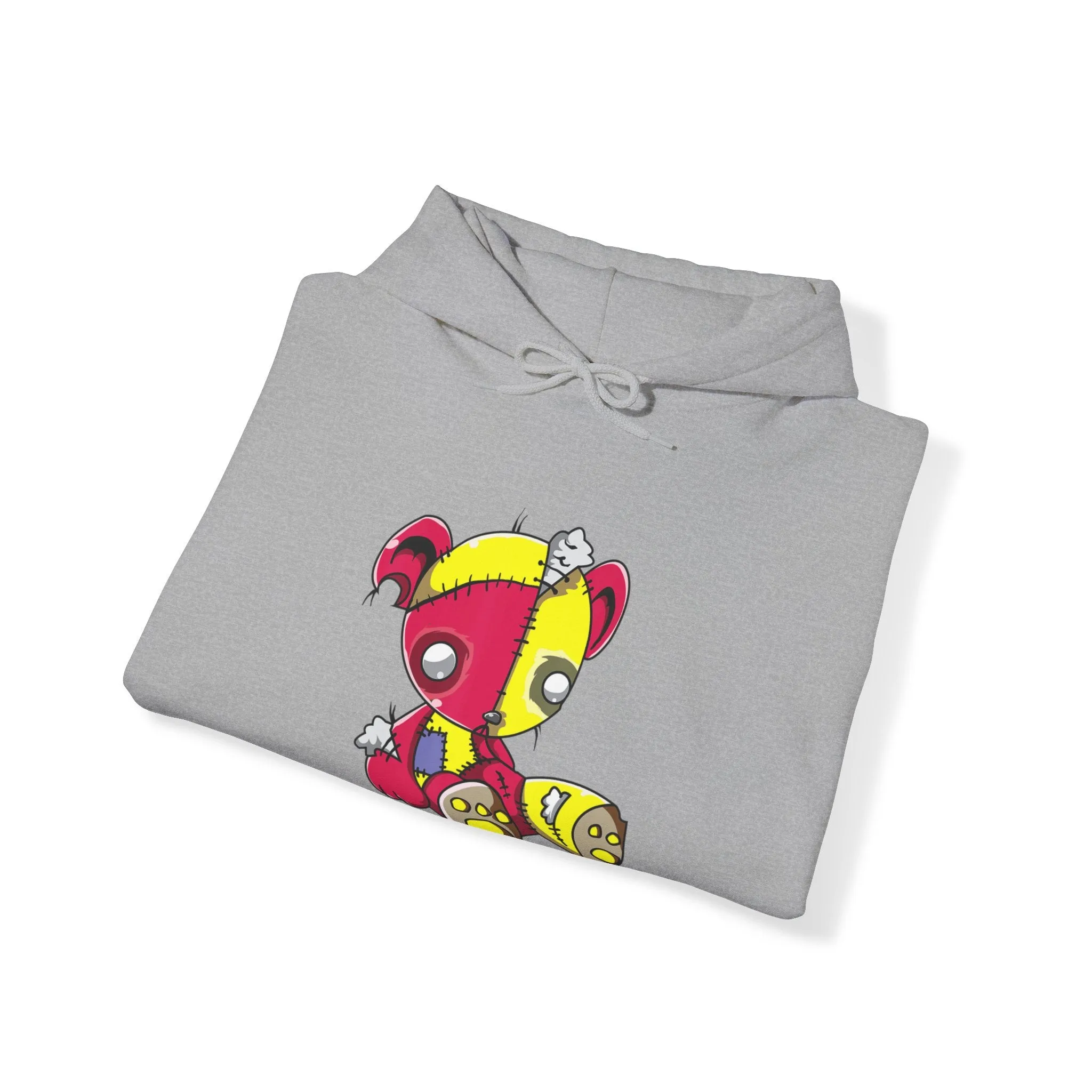 Red Yellow Patches Teddy Bear Hoodie