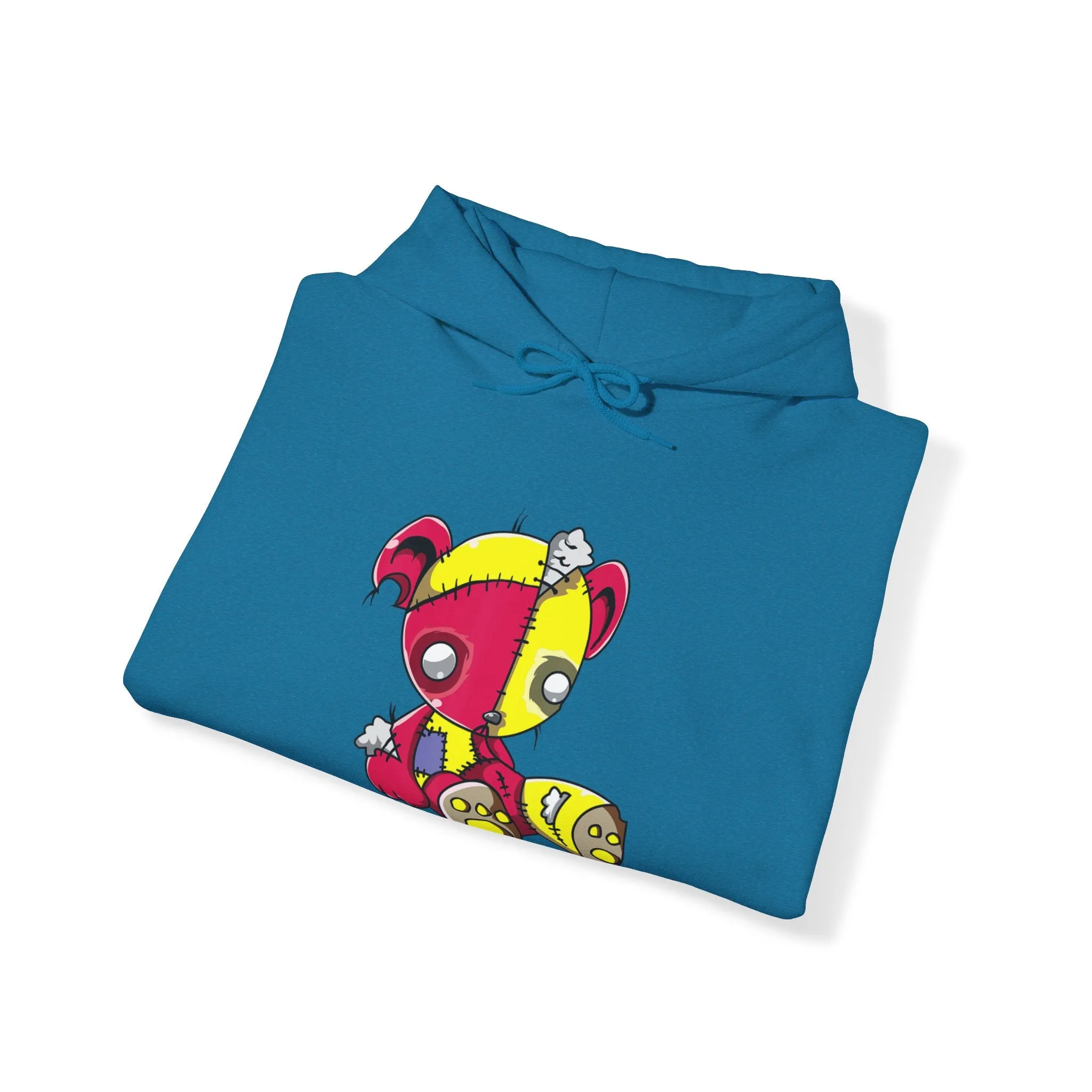 Red Yellow Patches Teddy Bear Hoodie