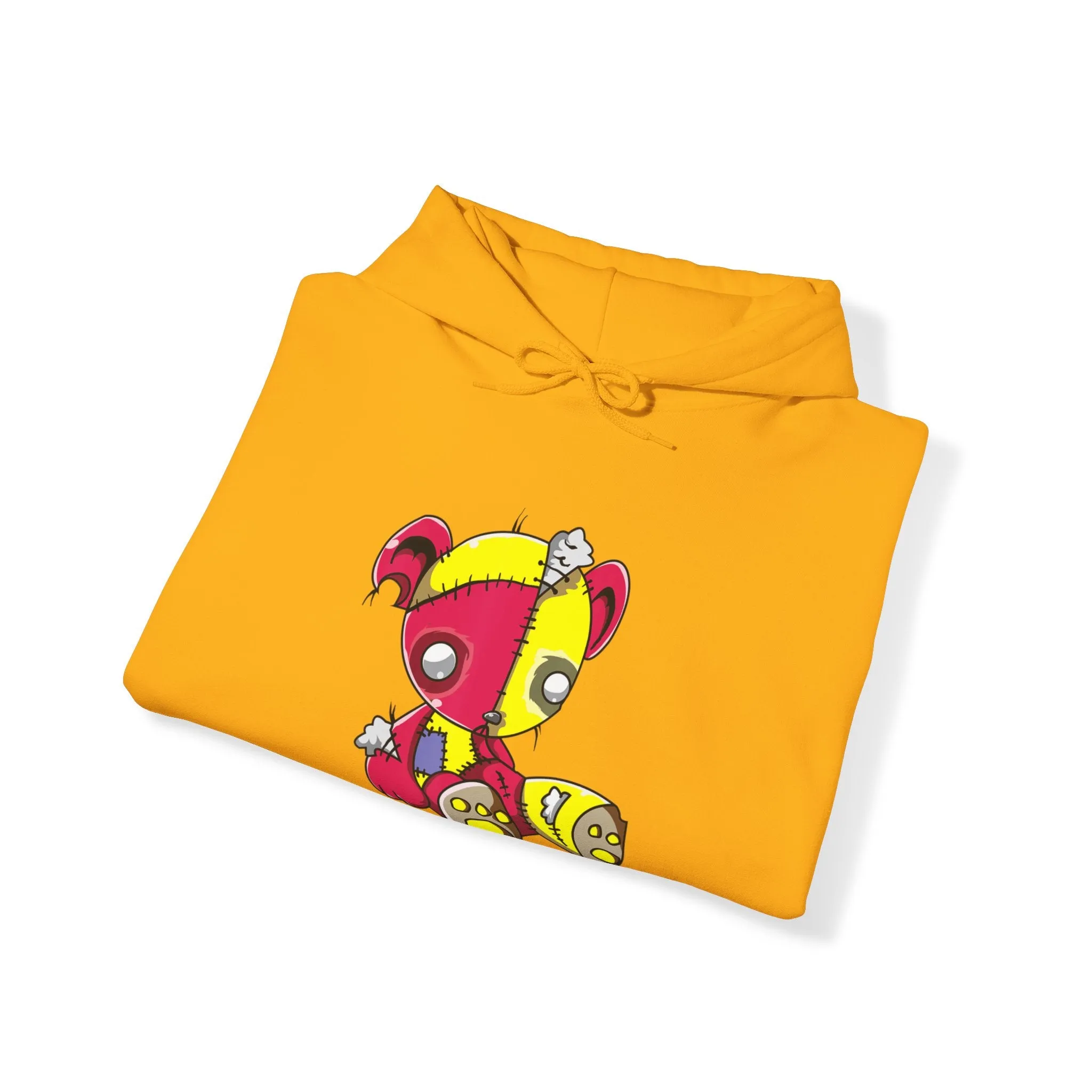 Red Yellow Patches Teddy Bear Hoodie