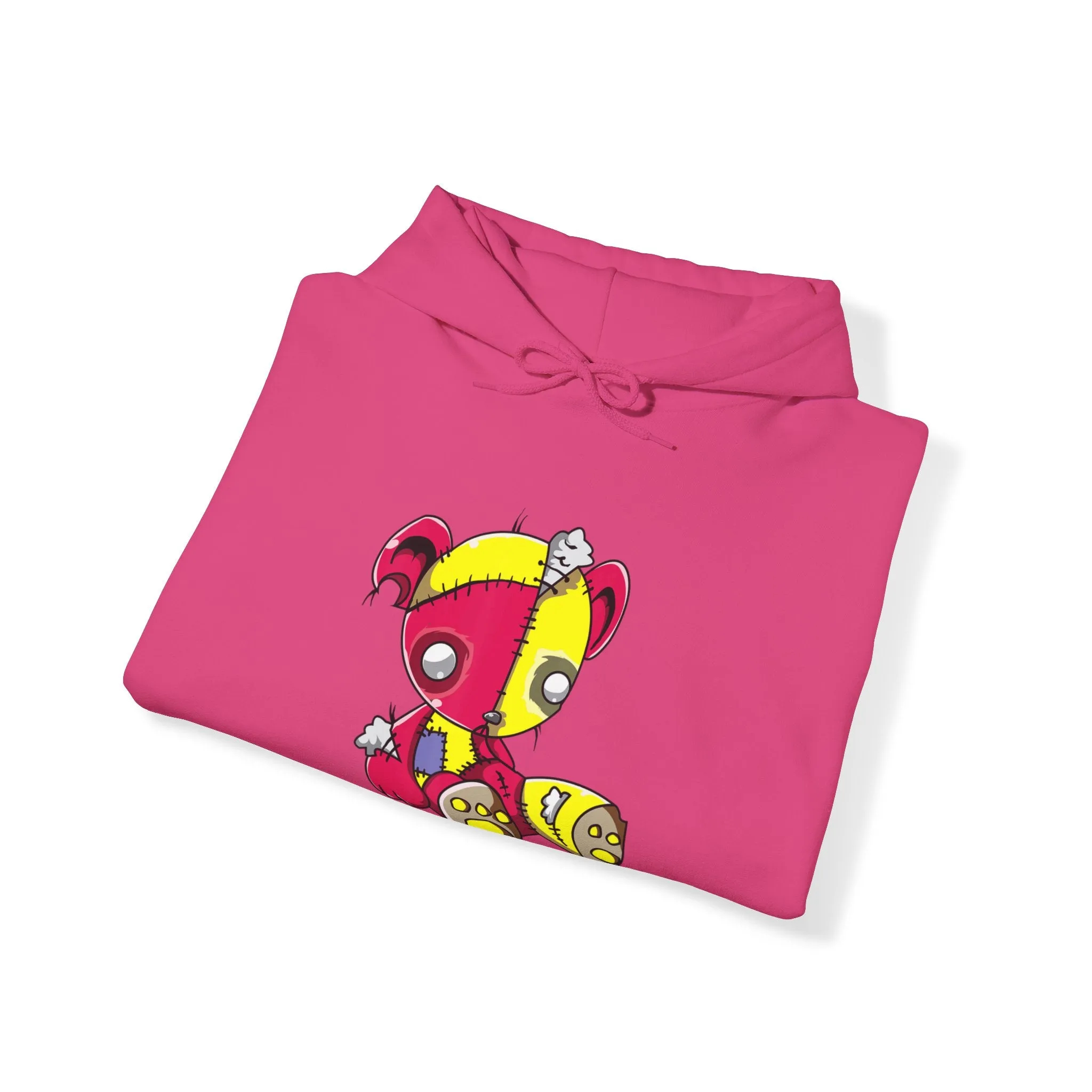 Red Yellow Patches Teddy Bear Hoodie
