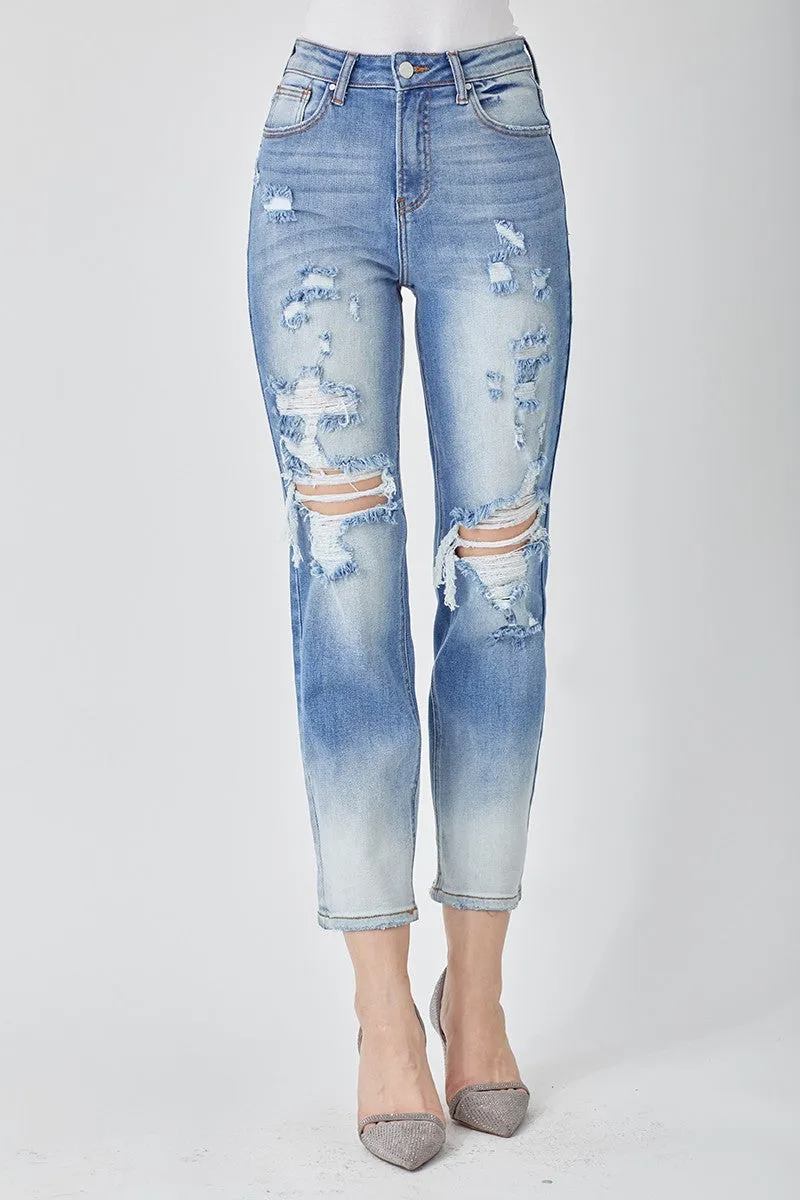 Risen High Rise Boyfriend Ombre Jeans