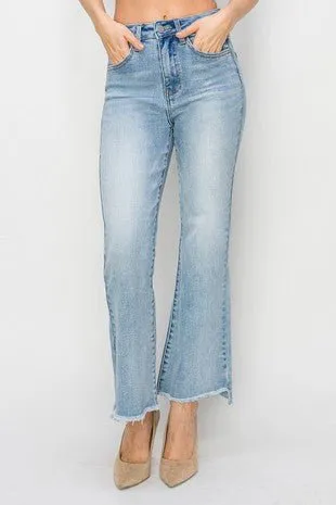 Risen High Rise Crop Flare Denim