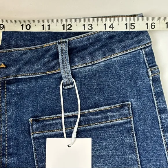 RISEN Jeans Womens 15/32 Blue High Rise Front Patch Pocket Flare Boho NWT