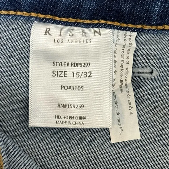 RISEN Jeans Womens 15/32 Blue High Rise Front Patch Pocket Flare Boho NWT