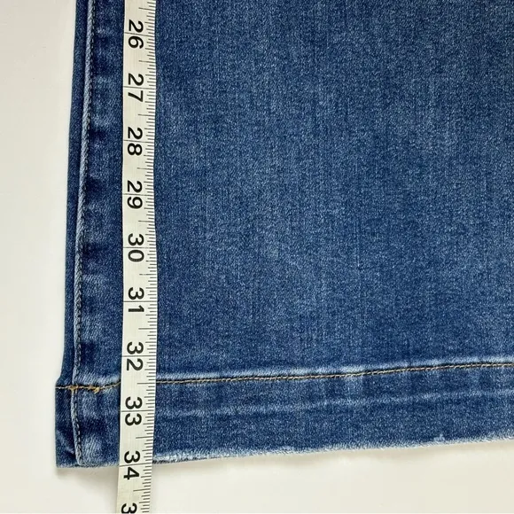 RISEN Jeans Womens 15/32 Blue High Rise Front Patch Pocket Flare Boho NWT