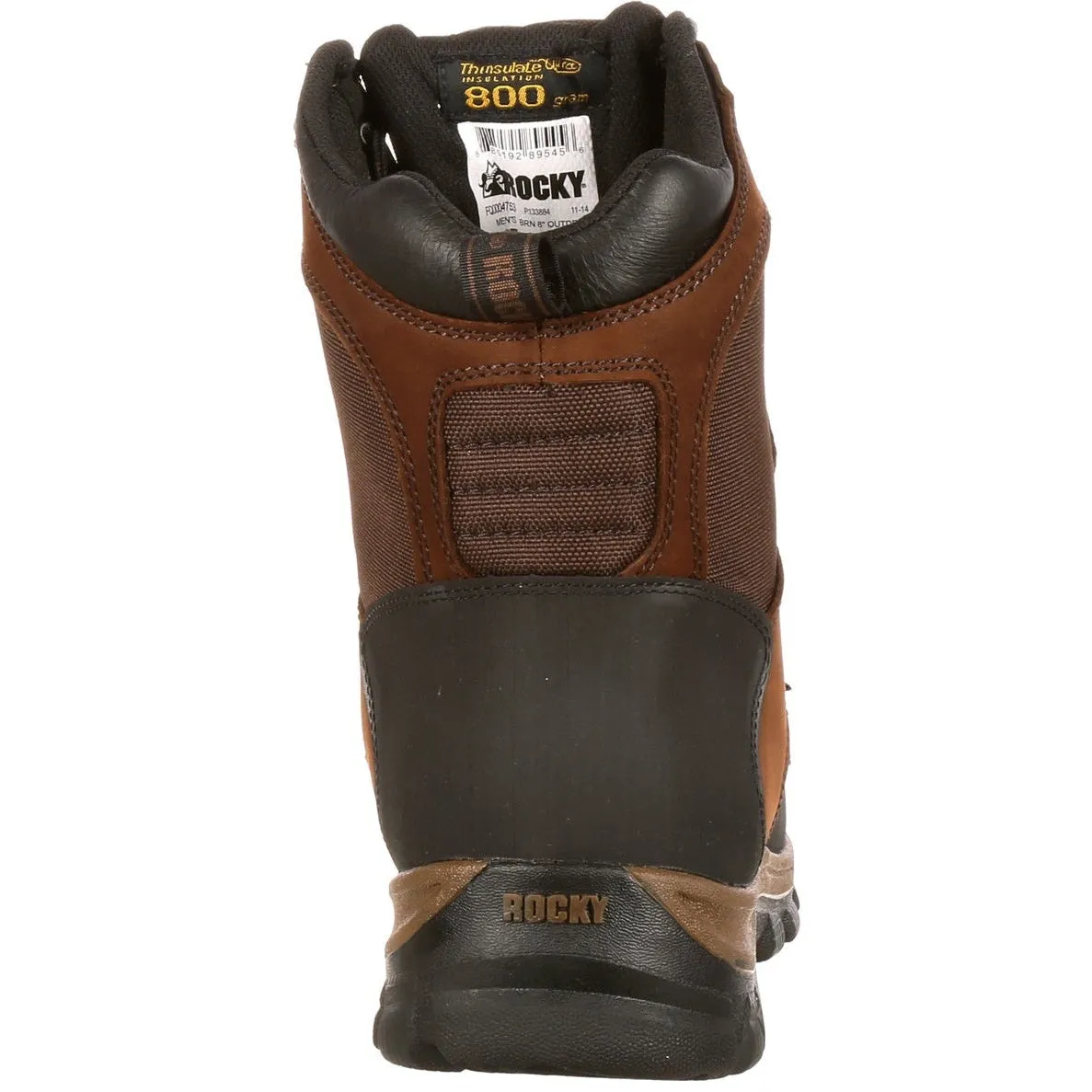 Rocky Men's Core 8" WP 800G Insuldated Pac Outdoor Boot - Brown - FQ0004753