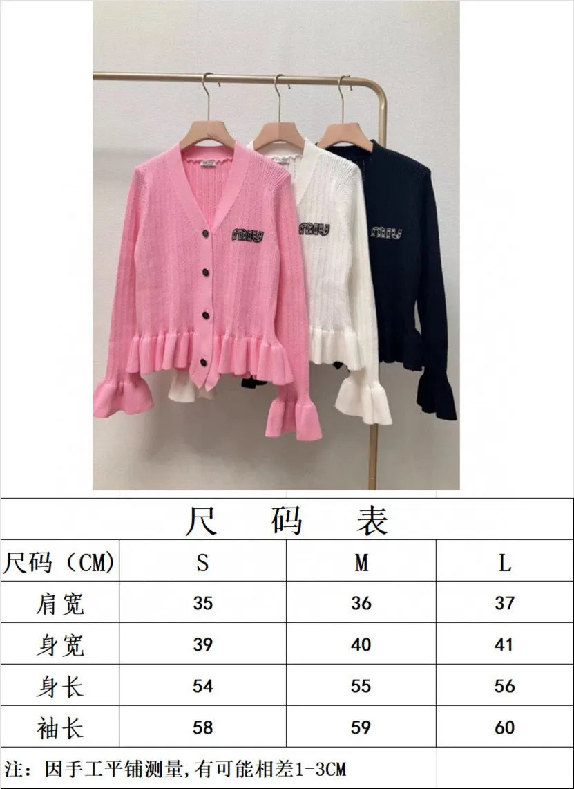 Ruffle Hem Knit Cardigan