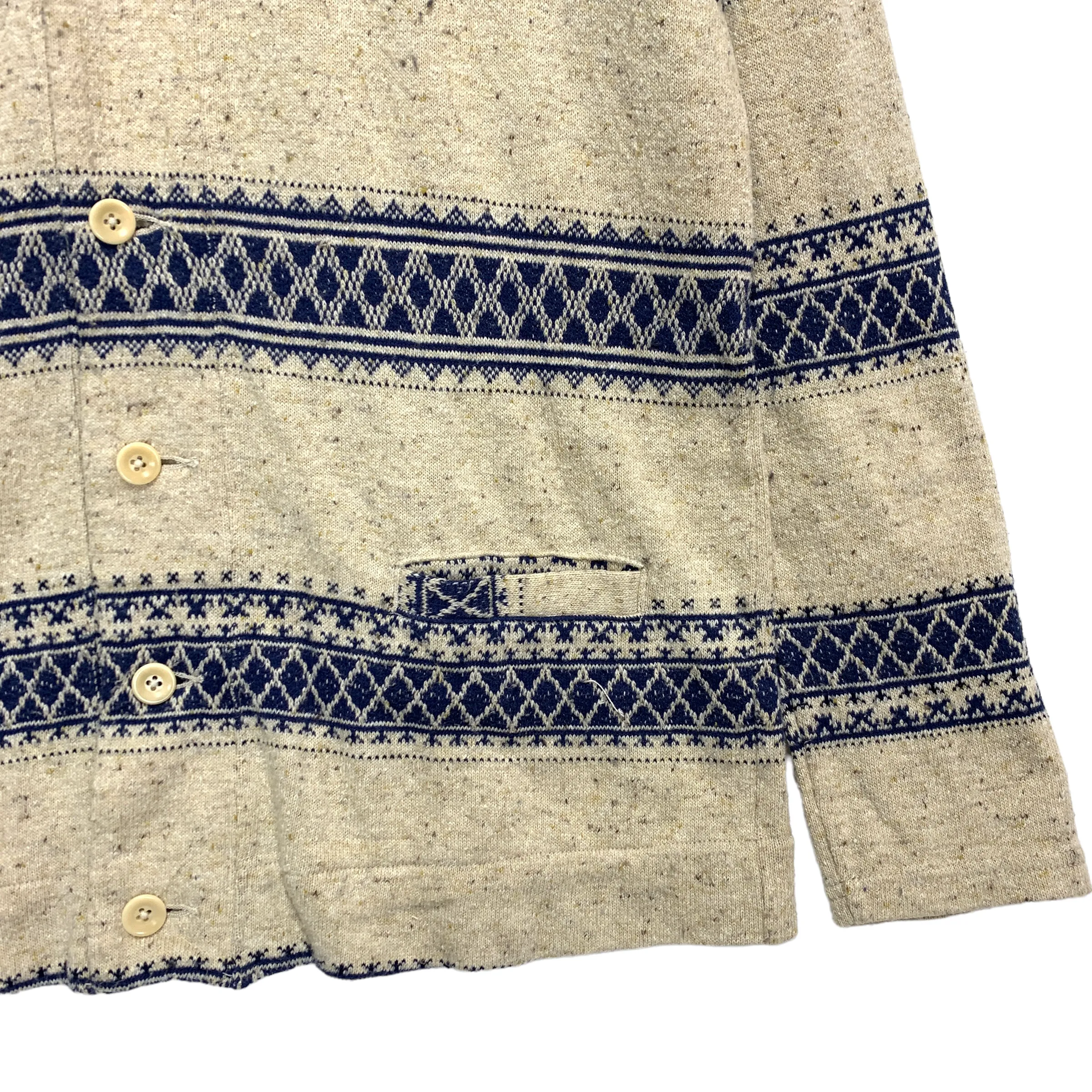 [S] Kapital Border Pattern Shawl Collar Button Front Cardigan