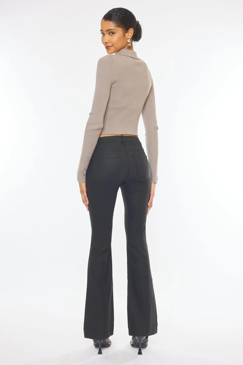 Scarlett Low Rise Coated Bootcut Jeans