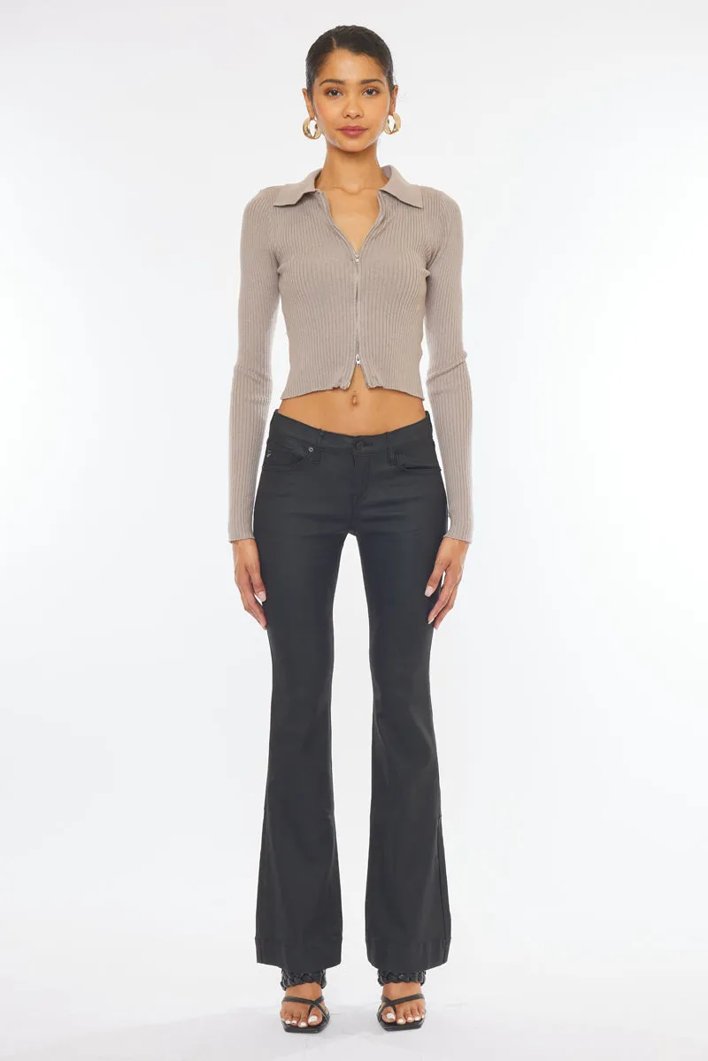 Scarlett Low Rise Coated Bootcut Jeans