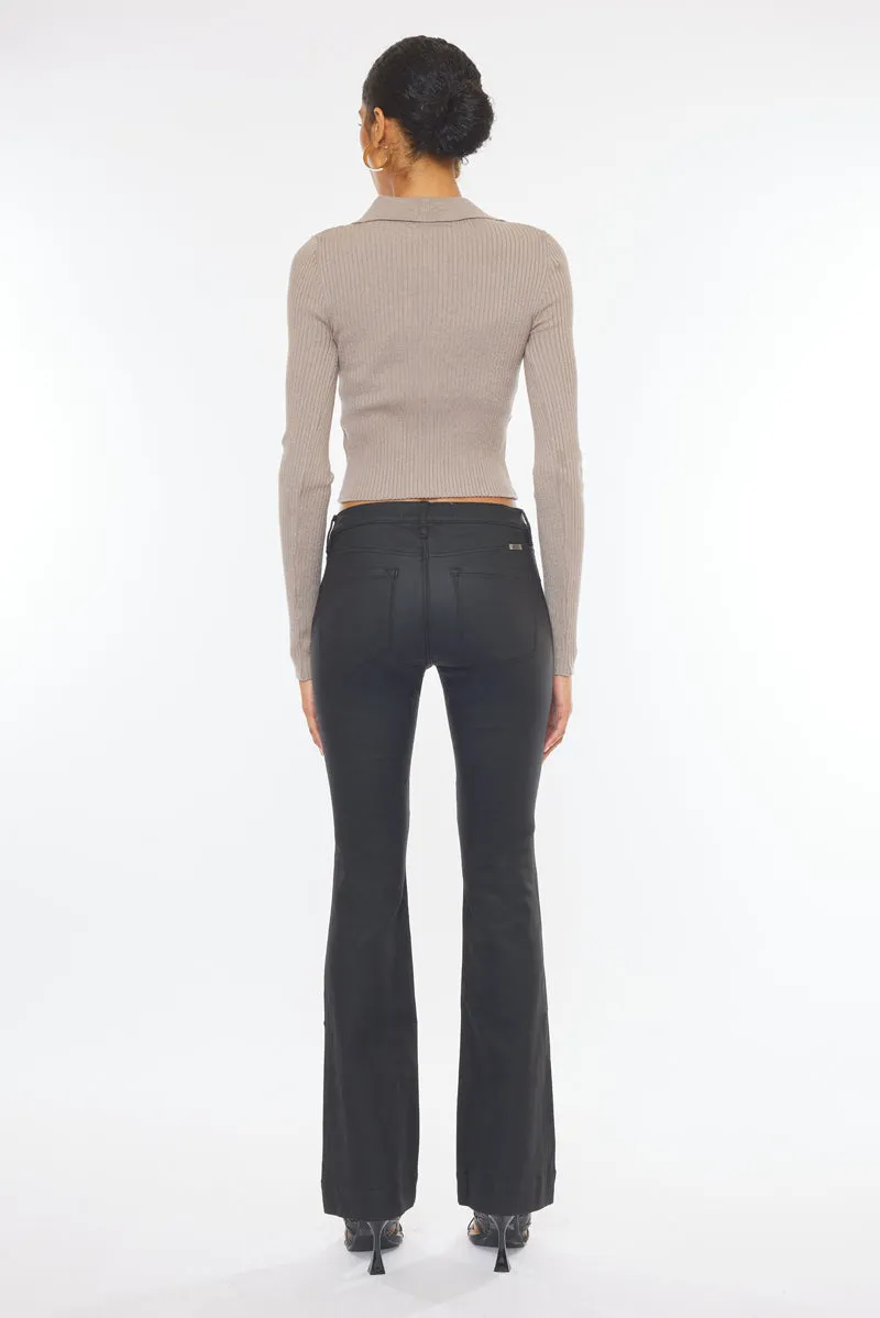 Scarlett Low Rise Coated Bootcut Jeans