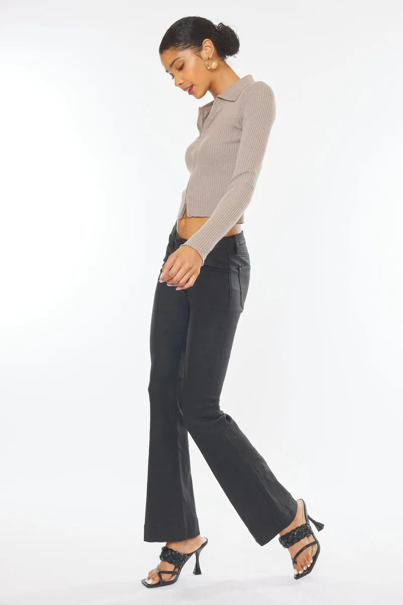 Scarlett Low Rise Coated Bootcut Jeans