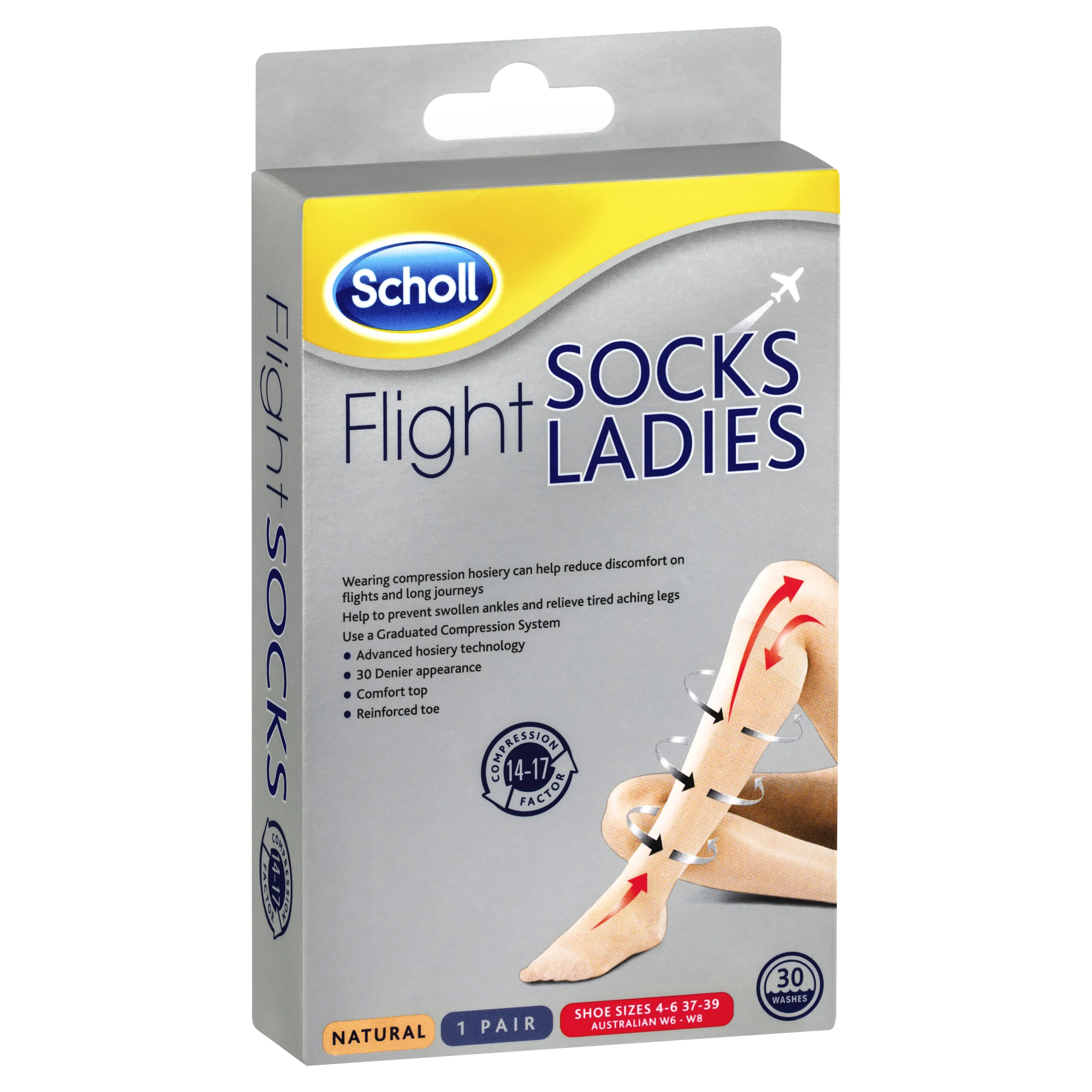 Scholl Flight Socks Ladies - Natural