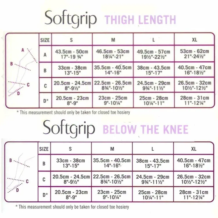 Scholl Softgrip Ultima Class II Thigh Length Closed Toe Stockings Natural Large