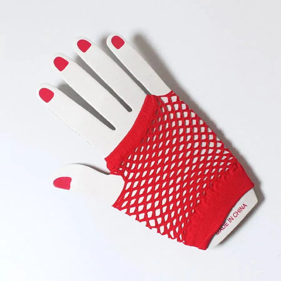 Short Fishnet Net Gloves Fingerless Mesh Gloves Punk Rock Fancy Night