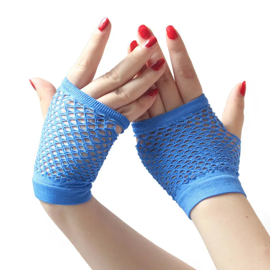 Short Fishnet Net Gloves Fingerless Mesh Gloves Punk Rock Fancy Night