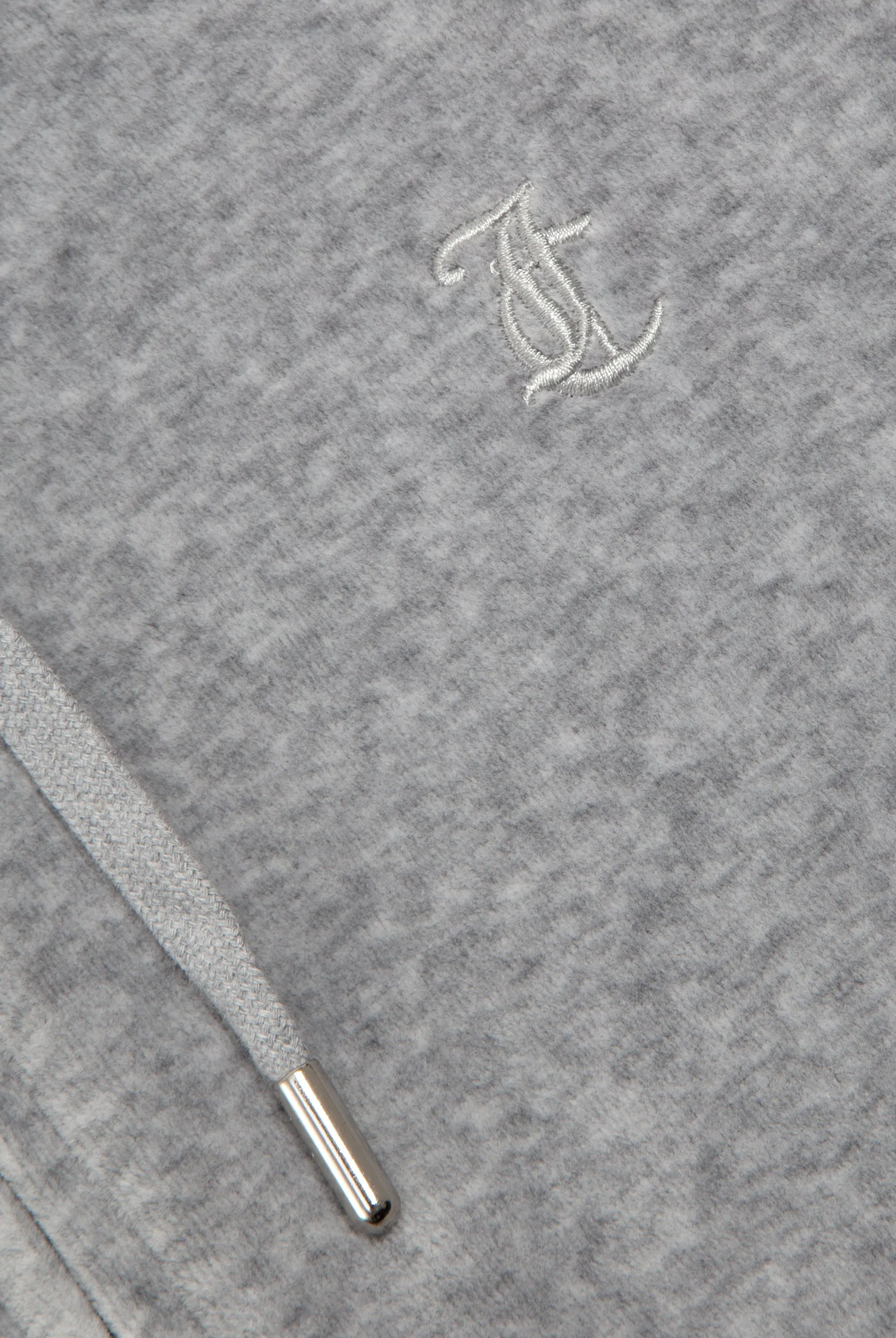 SILVER MARL COTTON VELOUR OVERSIZED HOODIE