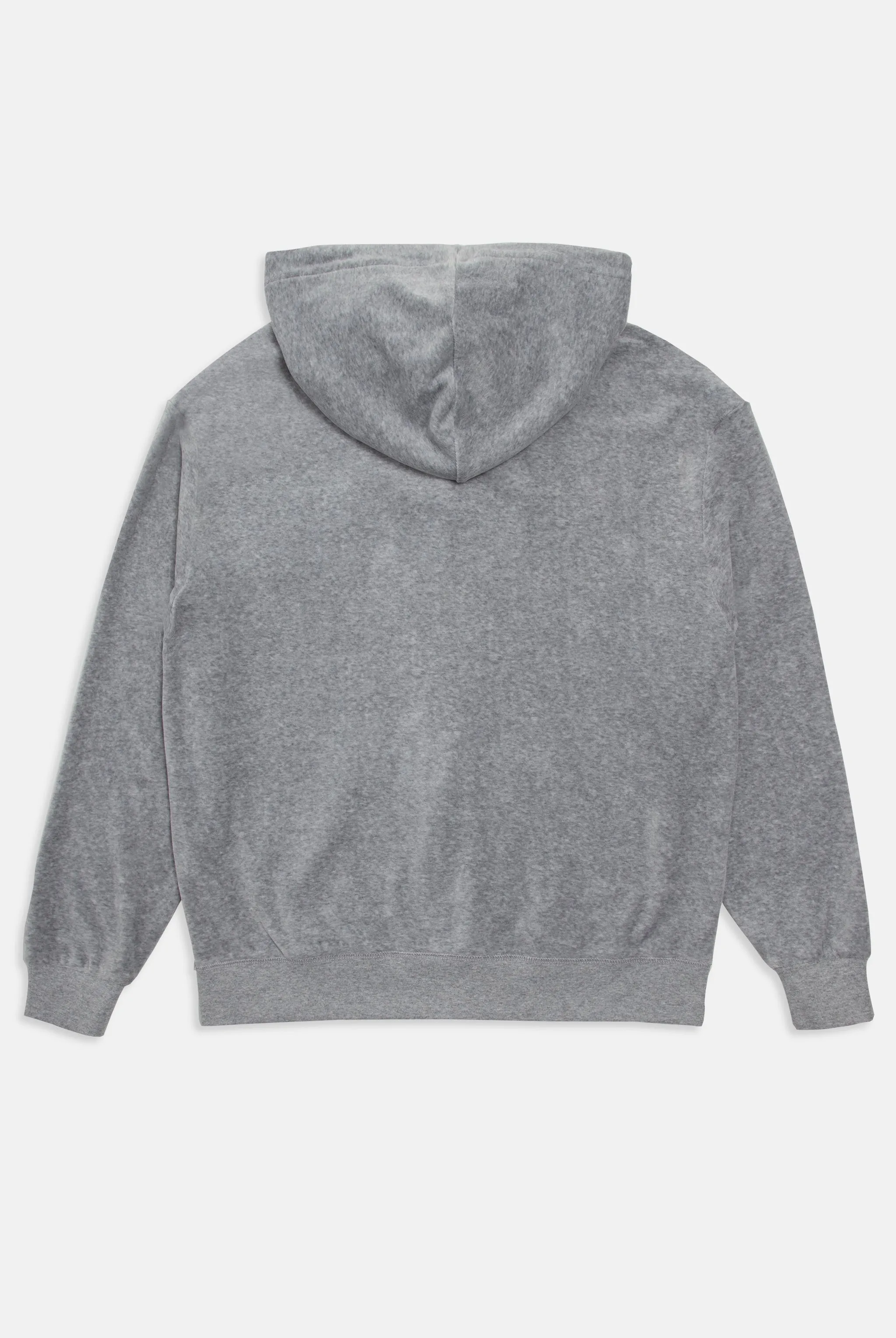 SILVER MARL COTTON VELOUR OVERSIZED HOODIE